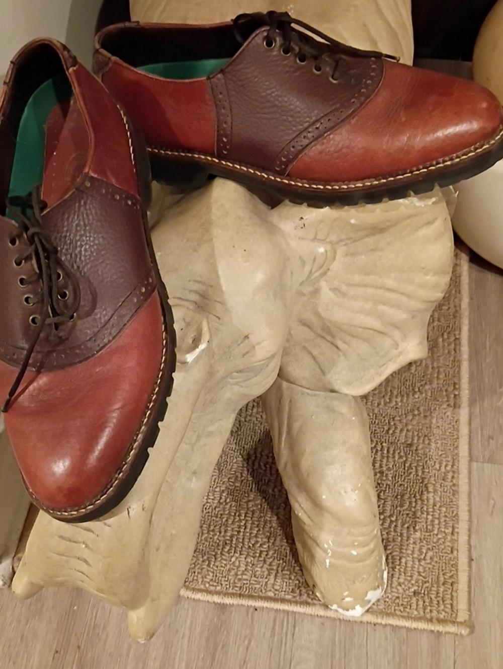 Trask Two-Tone Brown and Dark Brown Leather Oxfords